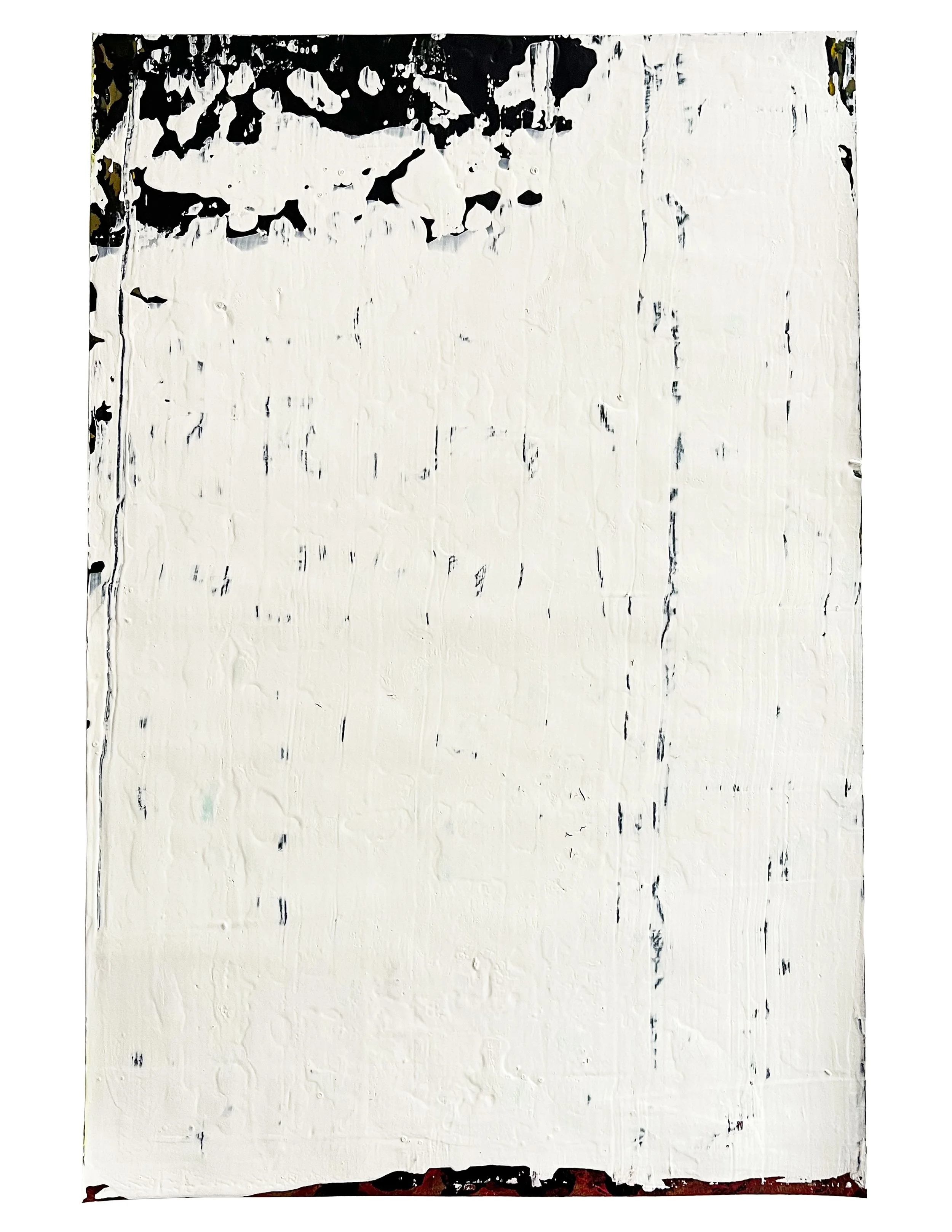  Have You Ever Read 1984? (0067), 2025  18 × 12 inches  Acrylic, household paint, ink, glue and wax pencil 