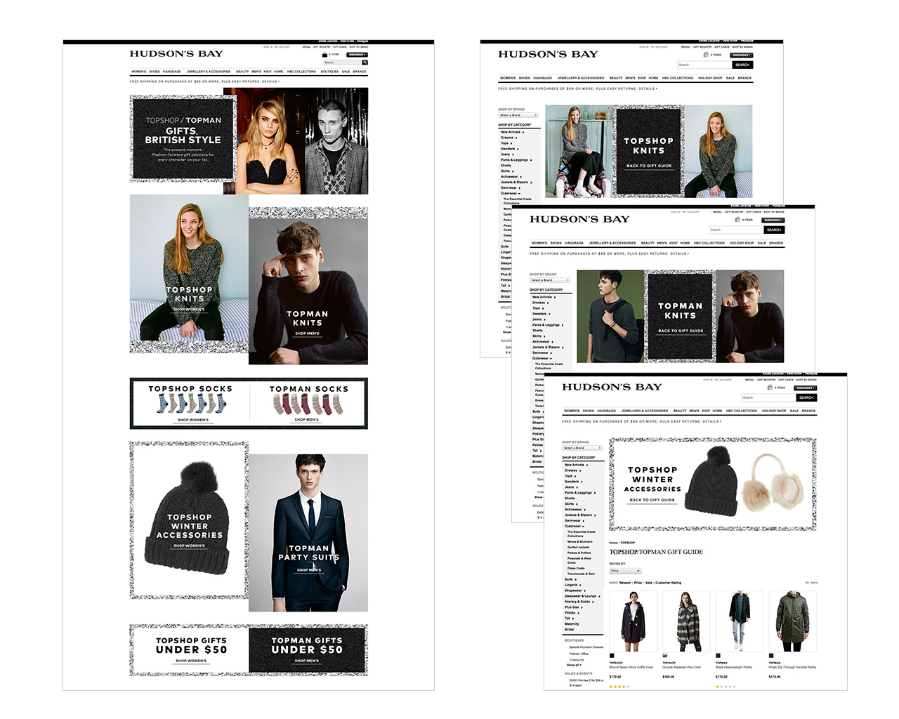 Hudson's Bay Topshop Topman Holiday Gift Guide