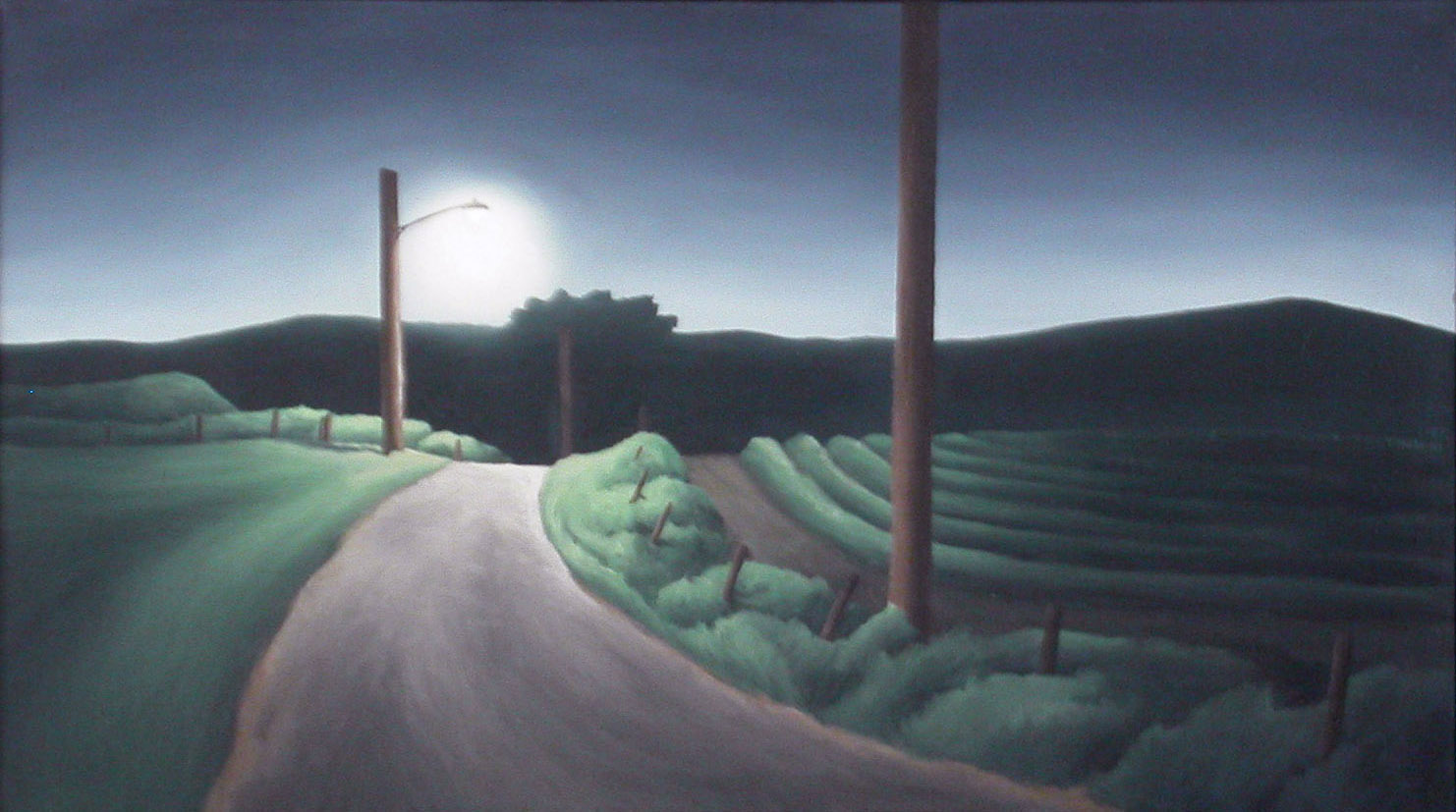 Country road at night