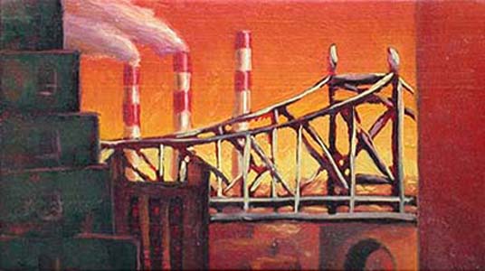 Triple smoke stacks