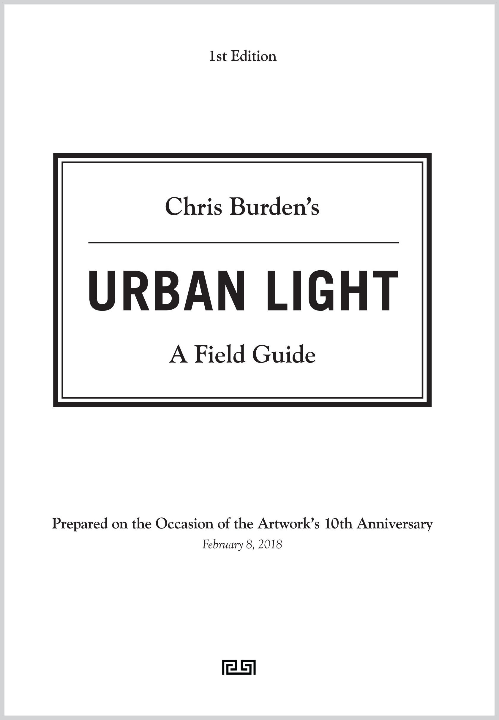 LACMA Catalog for Urban Light by Chris Burden COVER