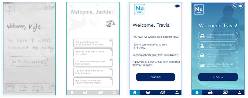 Examples of four rounds of iterations, from low-fidelity to high-fidelity.
