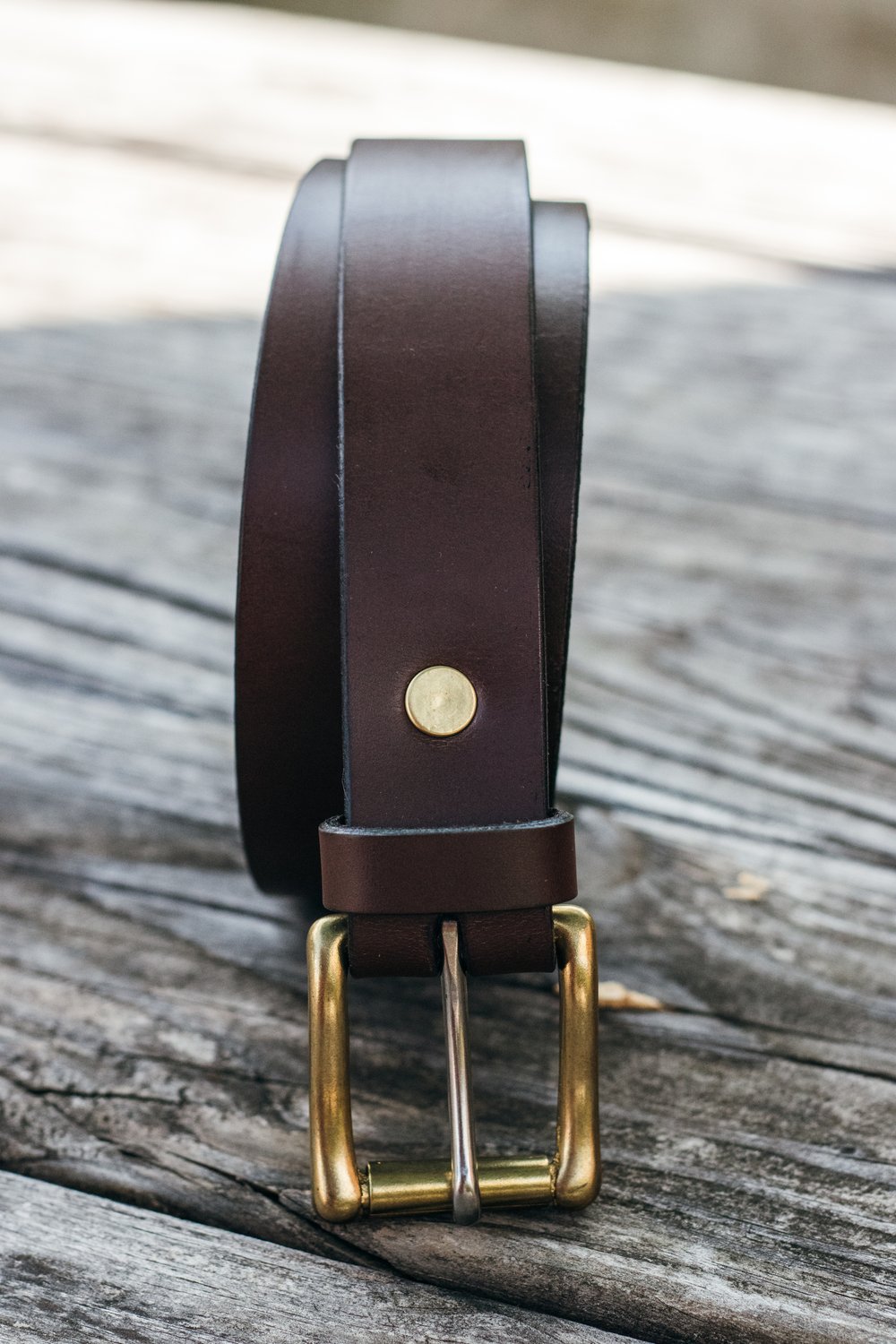 brown gold buckle belt