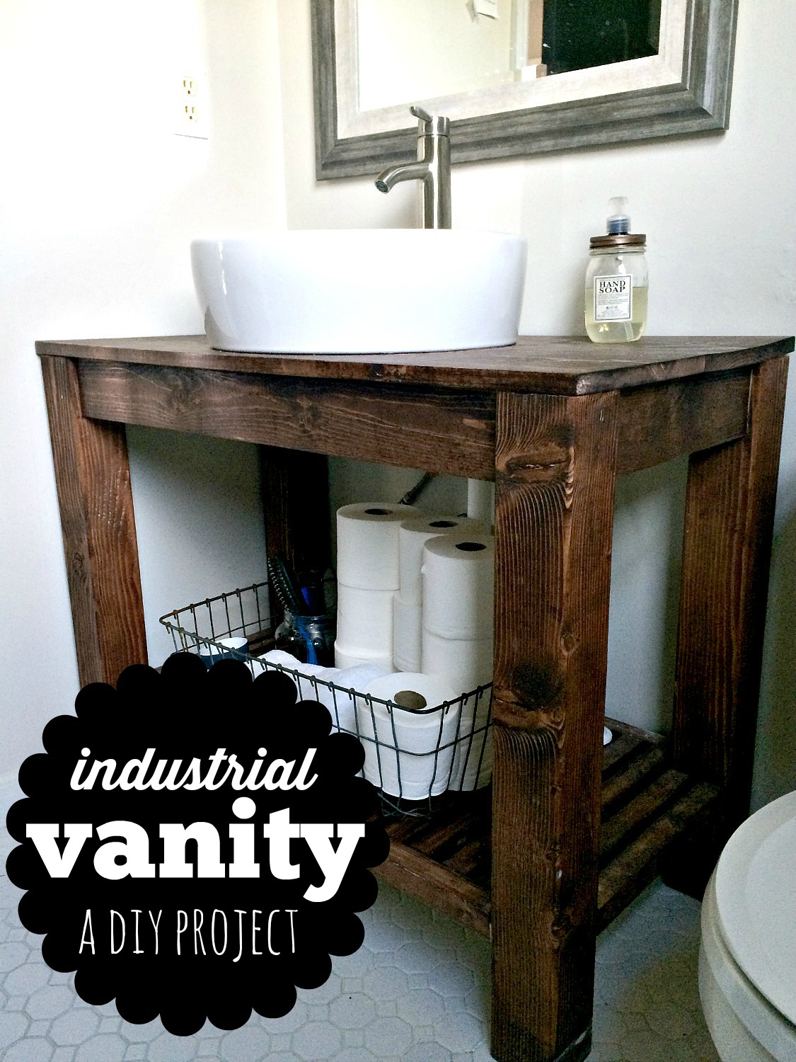 Diy Industrial Farmhouse Bathroom, Antique Farm Sink Vanity