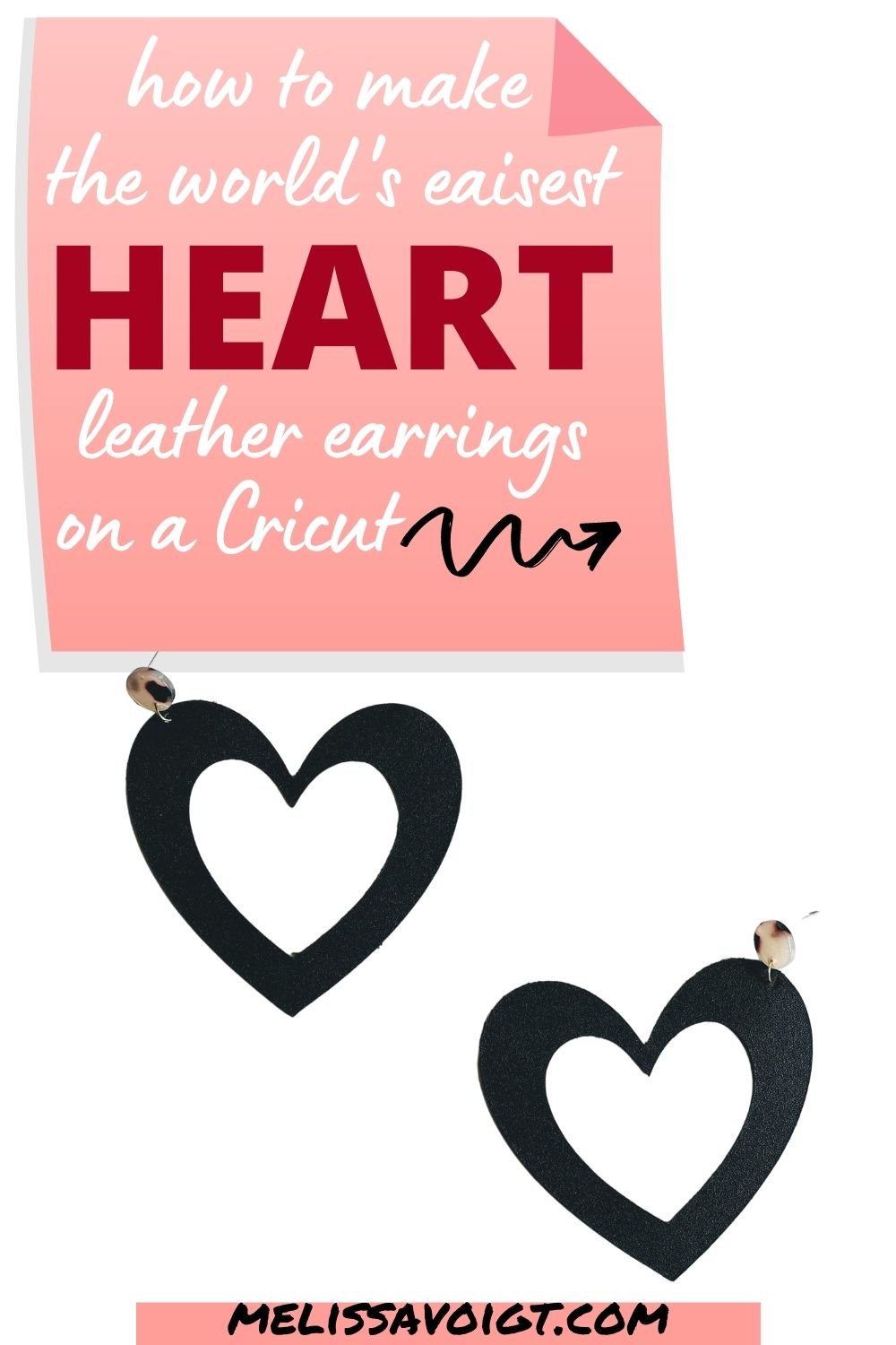 DIY heart leather earrings (free earring SVG download)