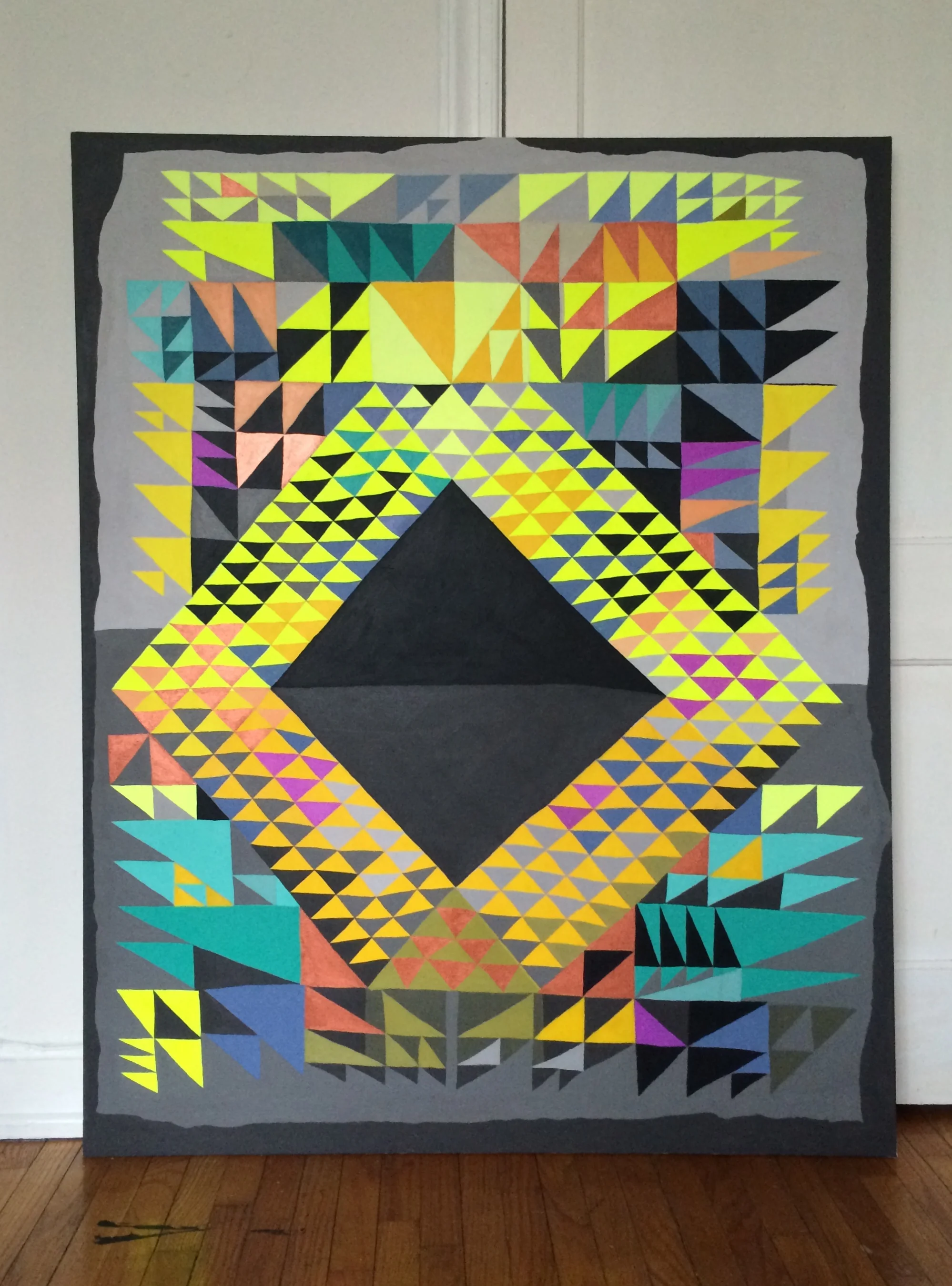 the week it snowed; acrylic and graphite on canvas, 48"x60" (sold)
