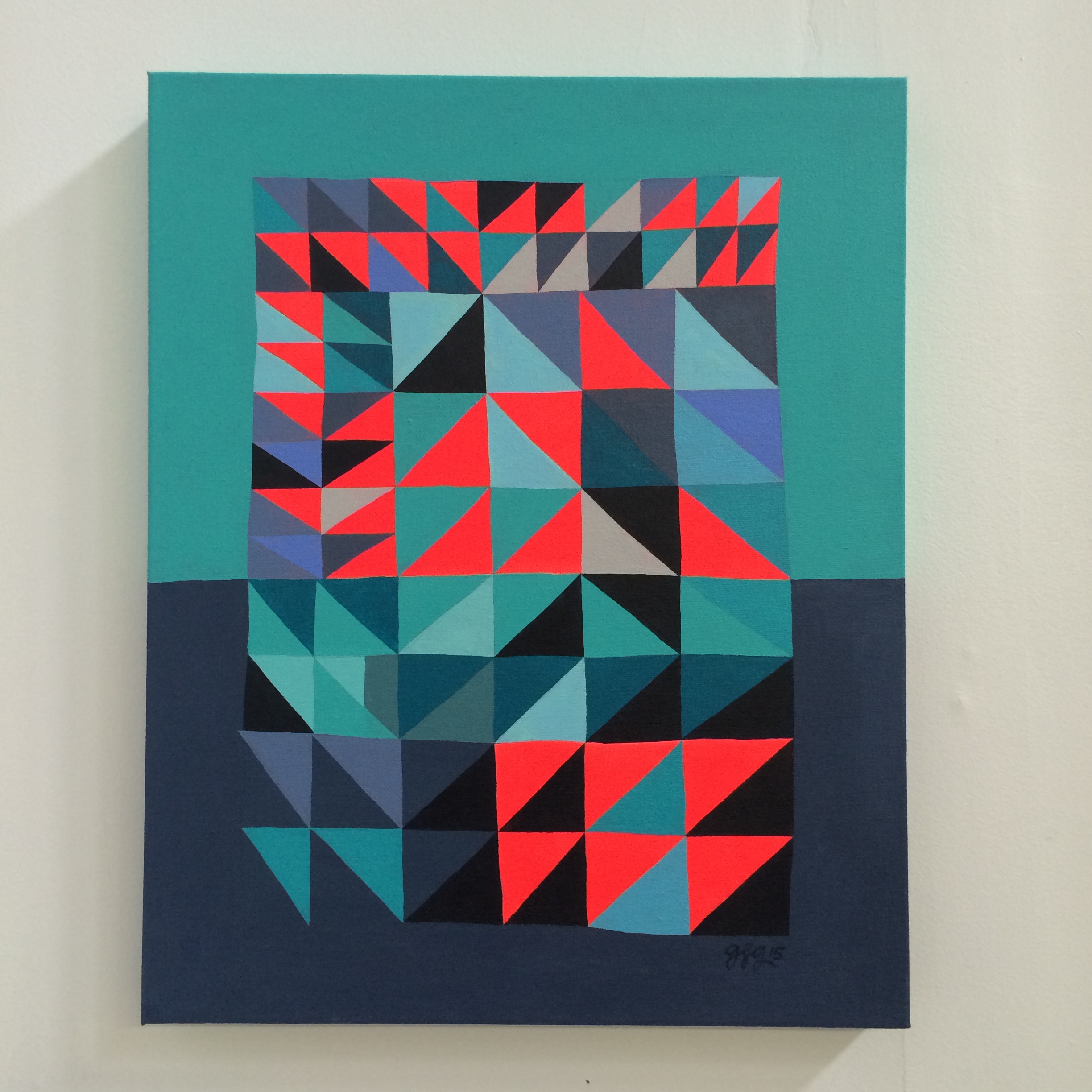   dive; &nbsp;acrylic and graphite on canvas, 16"x20" (sold) 