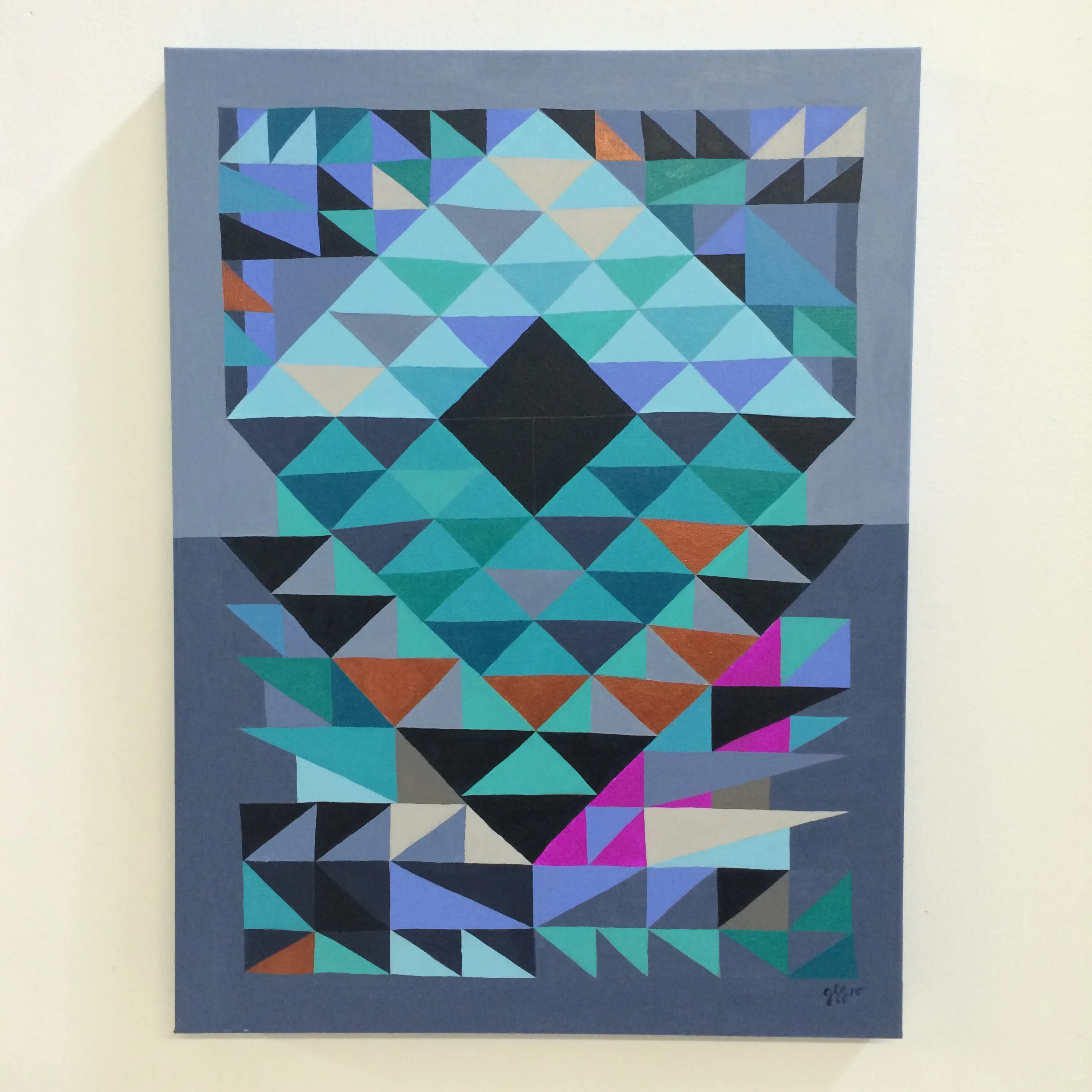   family crest  ; acrylic and graphite on canvas, 16"x20" (sold)  