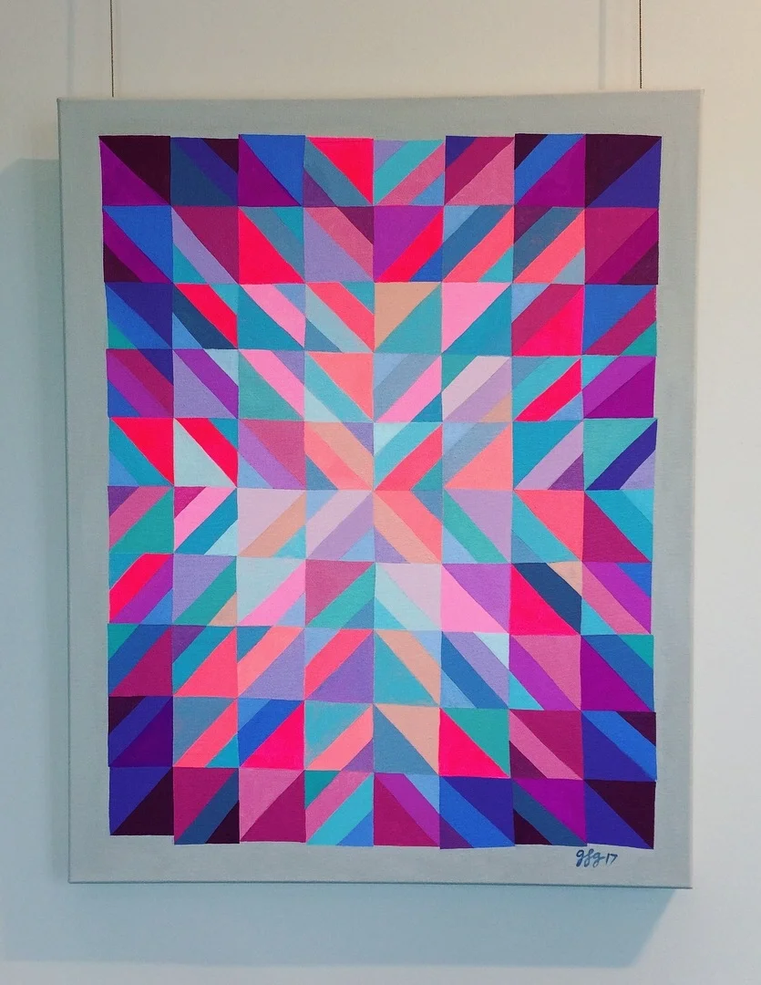   Dawn, with her fingertips of rose ; Acrylic on canvas, 24"x30" 