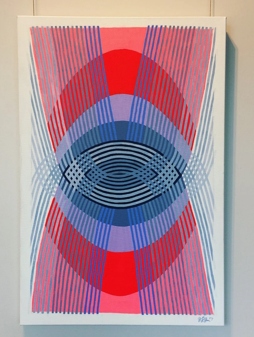   The grey-eyed goddess appeared among them, but they did not recognize her ; Acrylic on canvas, 24"x36" (sold) 