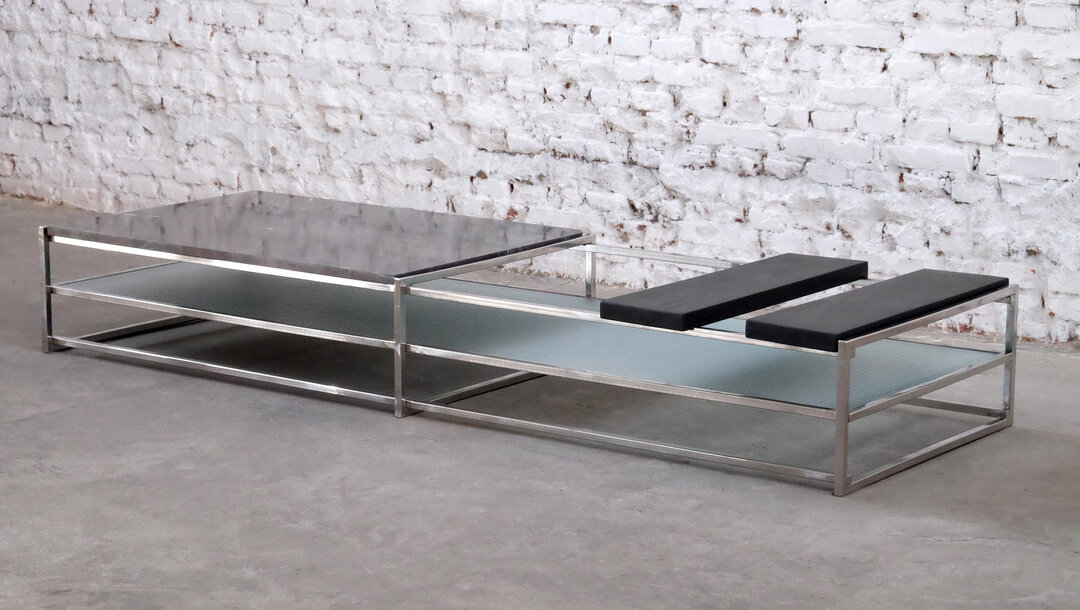 NEWS ! ⚡
mesa Nino INOX novo padr&atilde;o 160 x 80 x 25 cm
Inox + m&aacute;rmore Moulin Rouge + vidro aramado + 02 bandejas soltas de madeira ebanizada.
Dispon&iacute;vel em outras medidas e acabamentos.
#mesa_NINO