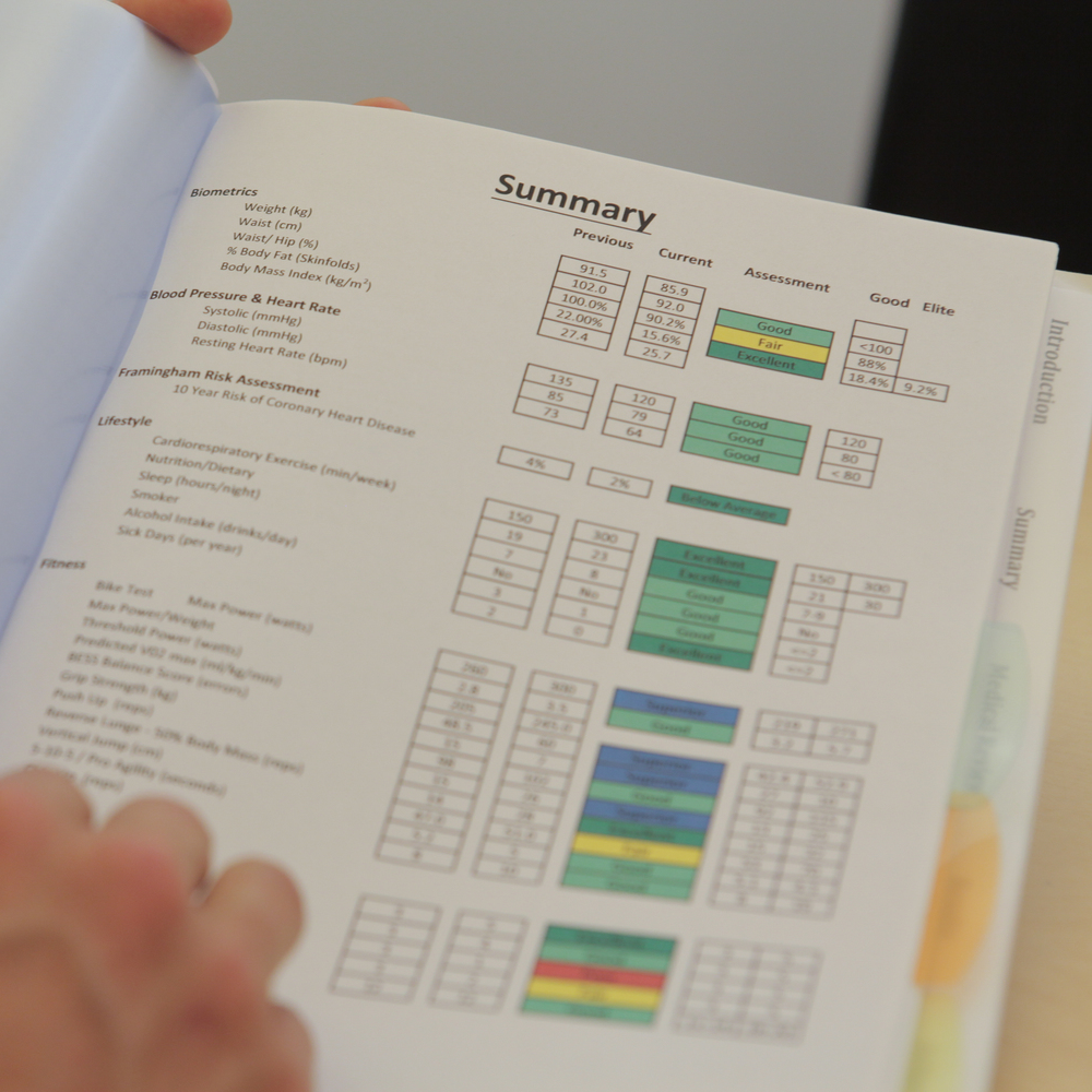 Summary Page of the Annual Health Assessment