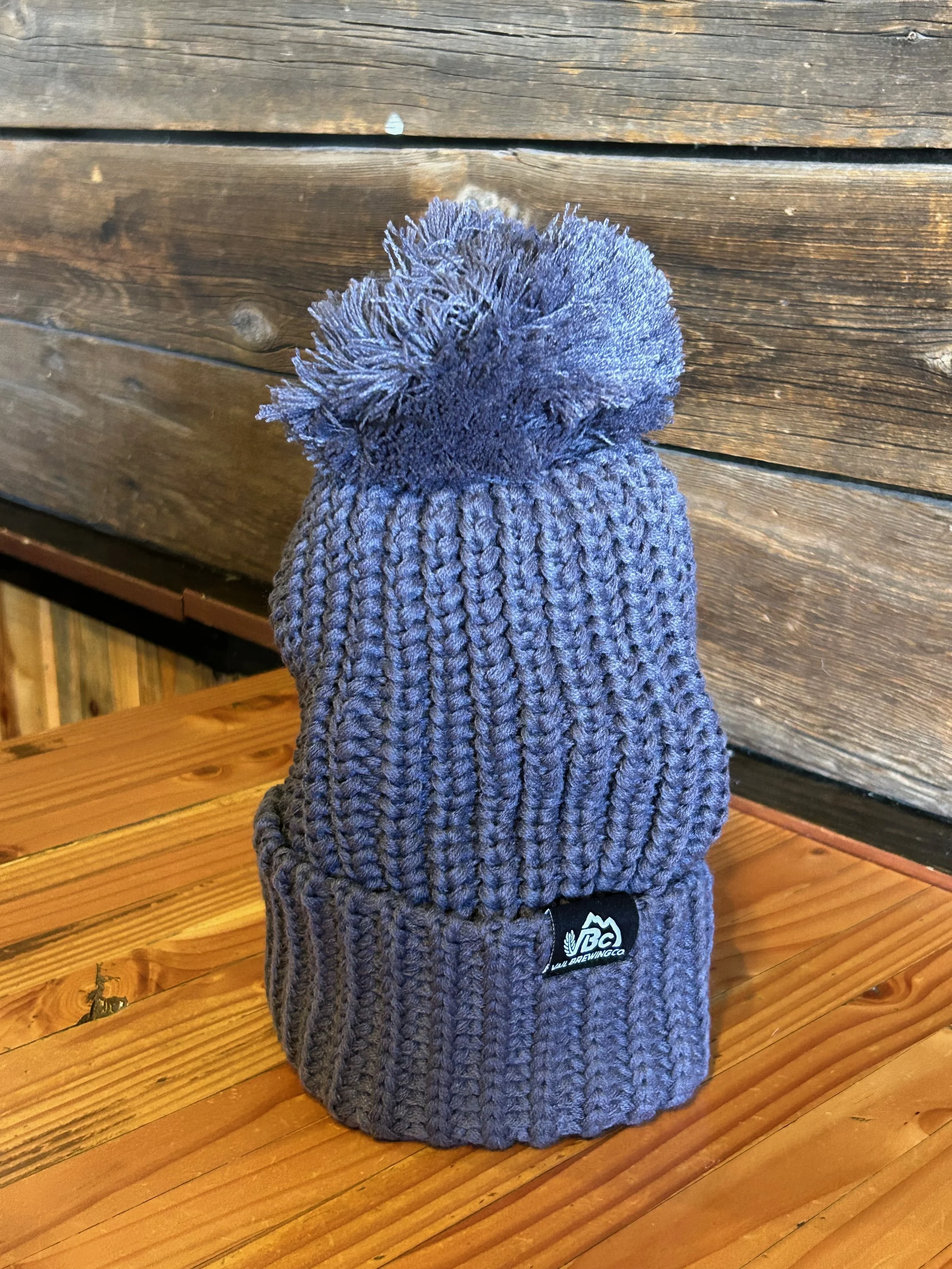Chunk Cable Beanie With Cuff & Pom VBC Beanie - Slate