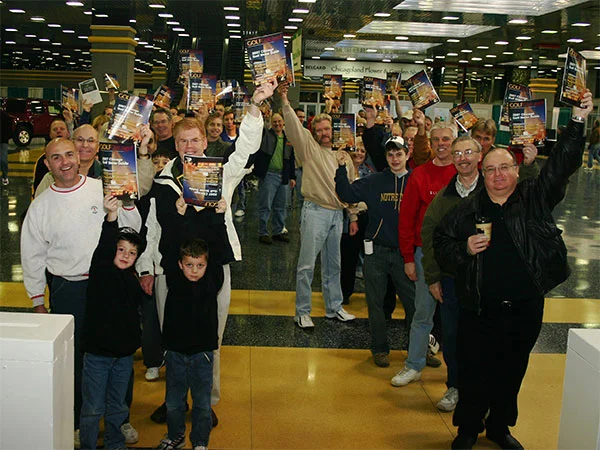 The crowd gearing up for show opening in 1998.