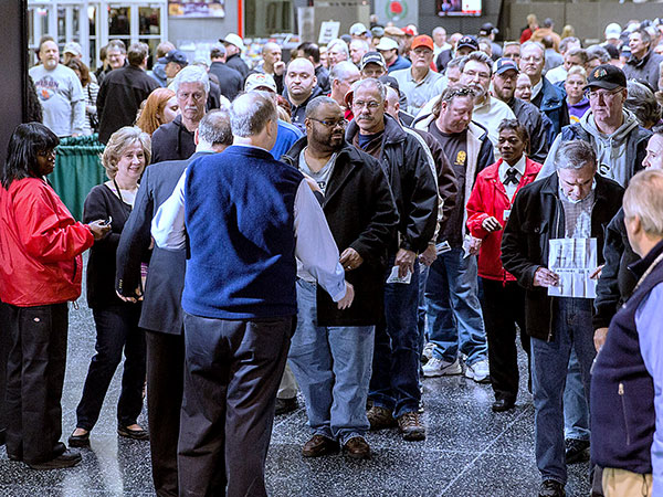 Did we mention the crowds get bigger? Moments before the show opening in 2014.