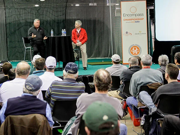 Lanny Wadkins (left), PGA touring professional and World Golf Hall of Famer