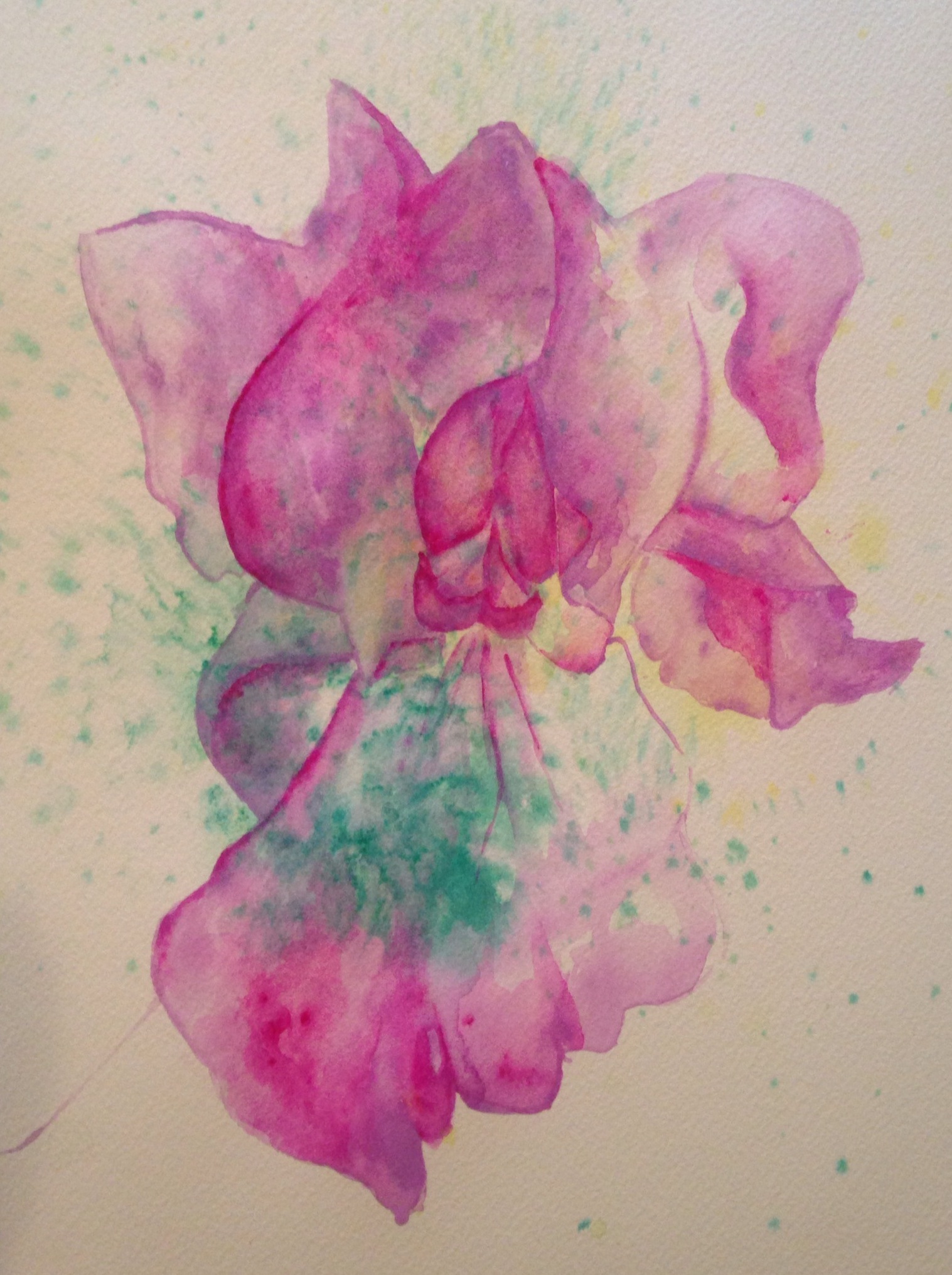 Southview's Iris salt scrubbed water color on cold press paper 8" x 10" $275
