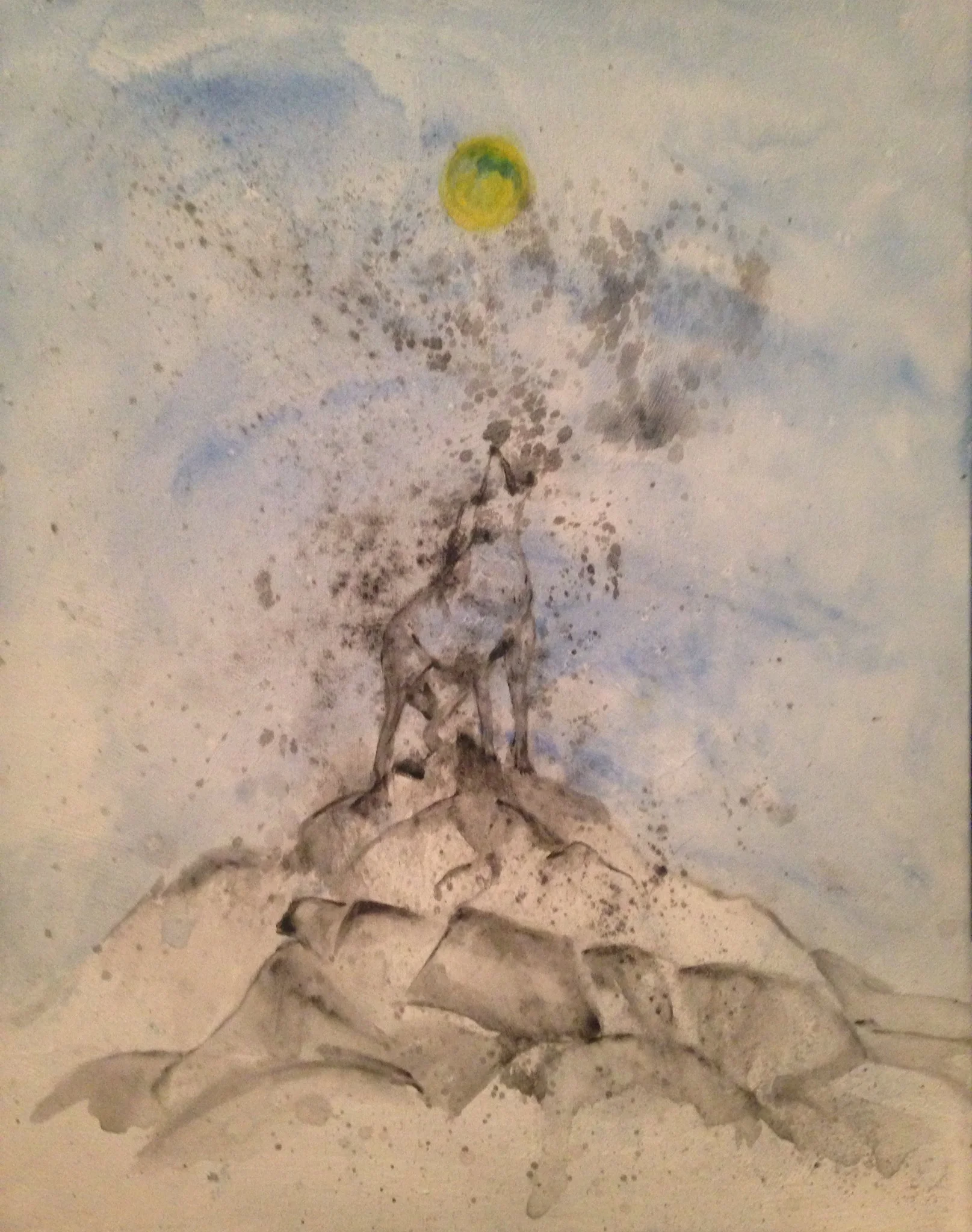 Coyote Howling at the Moon atop Guadalupe Peak 