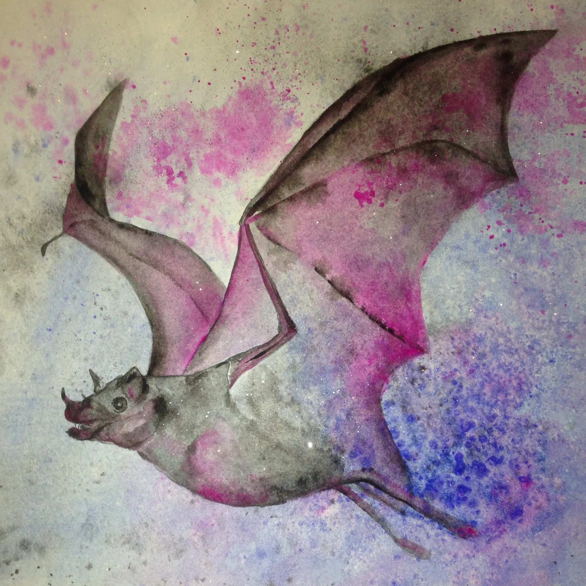 Mexican Long Nose Bat Flying to the Nectar