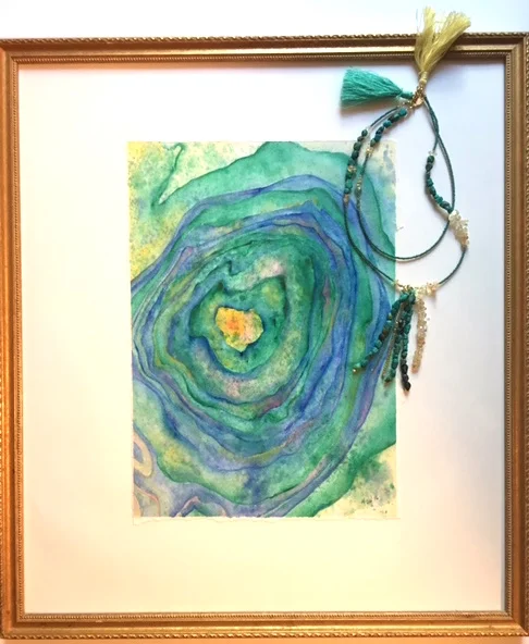 Enchanted Spirit 14” Collar Necklace Turquoise, Citrine, Crystal $175
