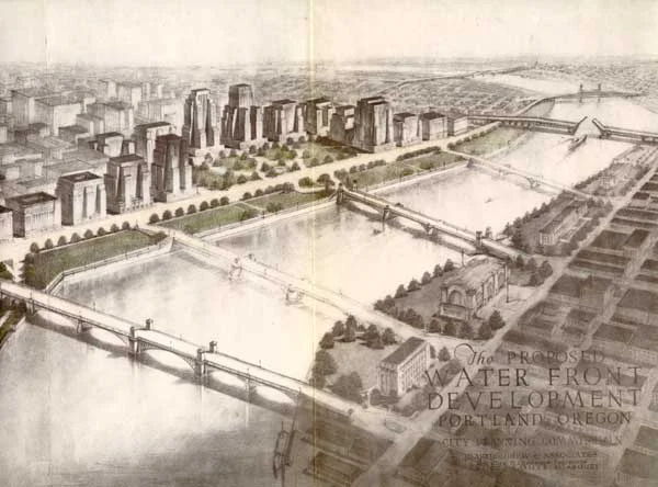 A vision of waterfront development from 1932. ( Via )