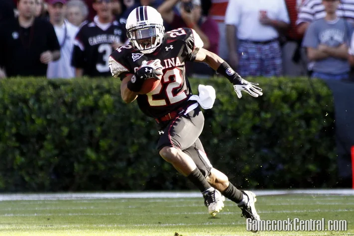 STAFF PHOTO: South Carolina came up just short in its first game in "Wounded Warrior" uniforms.