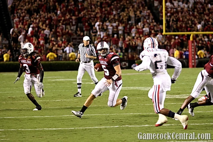 Staff Photo by Paul Collins: Stephen Garcia accounted for 240 total yards in the win over Florida Atlantic. 