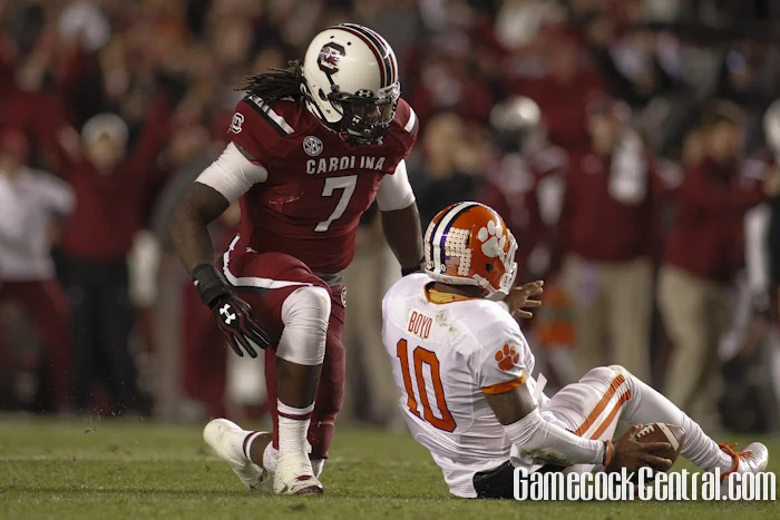 Staff Photo by Chris Gillespie: Jadeveon Clowney ended his career undefeated against the Tigers.