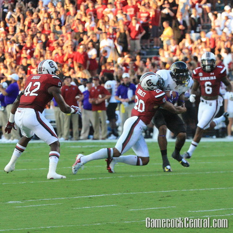 Staff Photo by Paul Collins: The Gamecocks struggled early in the season to defend the pass.