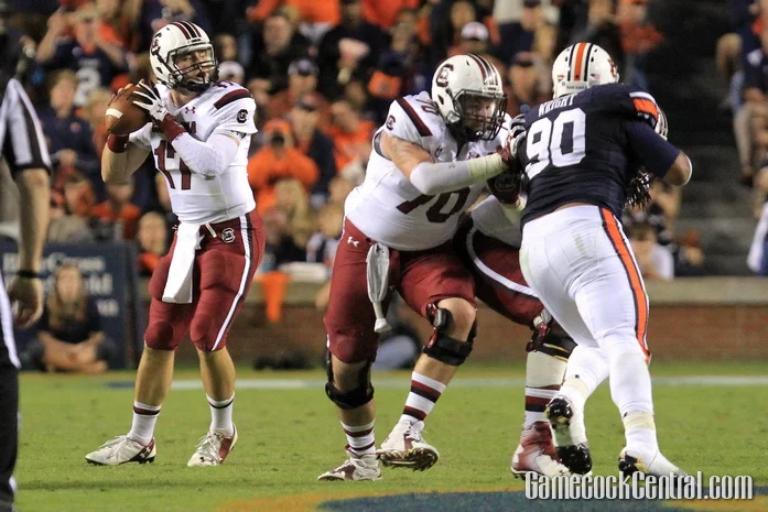 Staff Photo by Paul Collins: Thompson has been put in a position that his predecessor, Connor Shaw, only faced once.