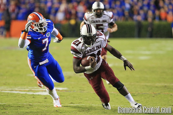 Staff Photo by Paul Collins: Marcus Lattimore's career-high 212 yards led the Gamecocks to a Eastern division title. 
