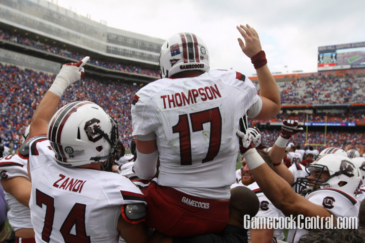 Staff Photo by C.J. Driggers: Thompson had one of the best seasons ever for a Gamecock QB.