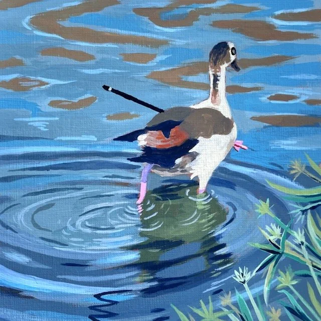 Martyrdom of the Mueller Goose / Acrylic on textured paper
