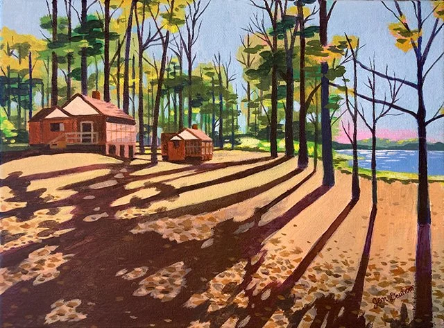 Long winter shadows at Percy Quin State Park