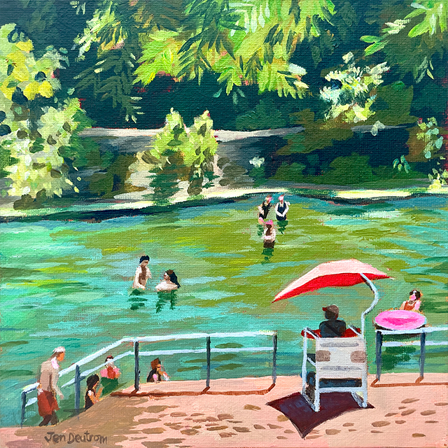 Wet Footprints at Barton Springs Pool (Sold)