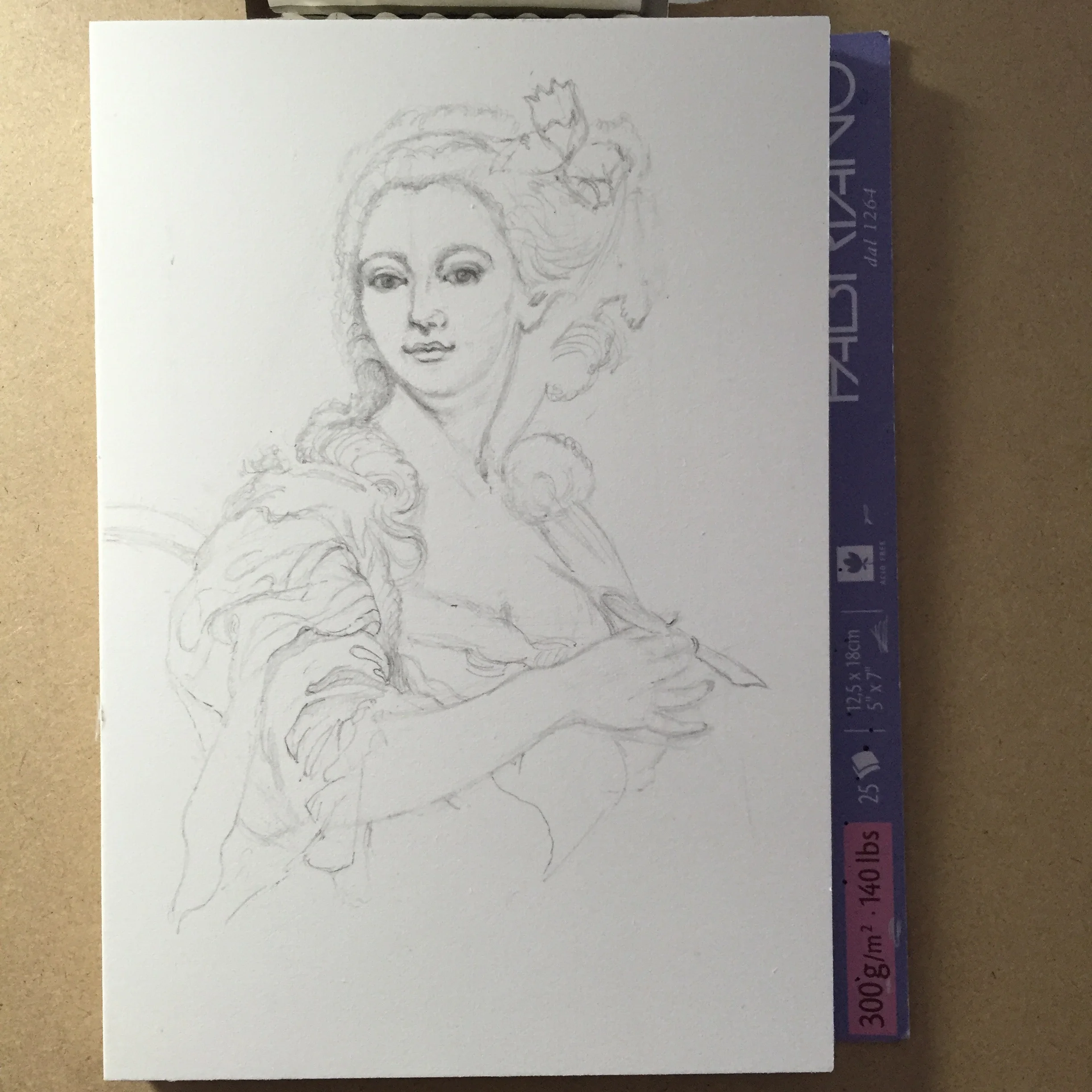 Initial pencil drawing