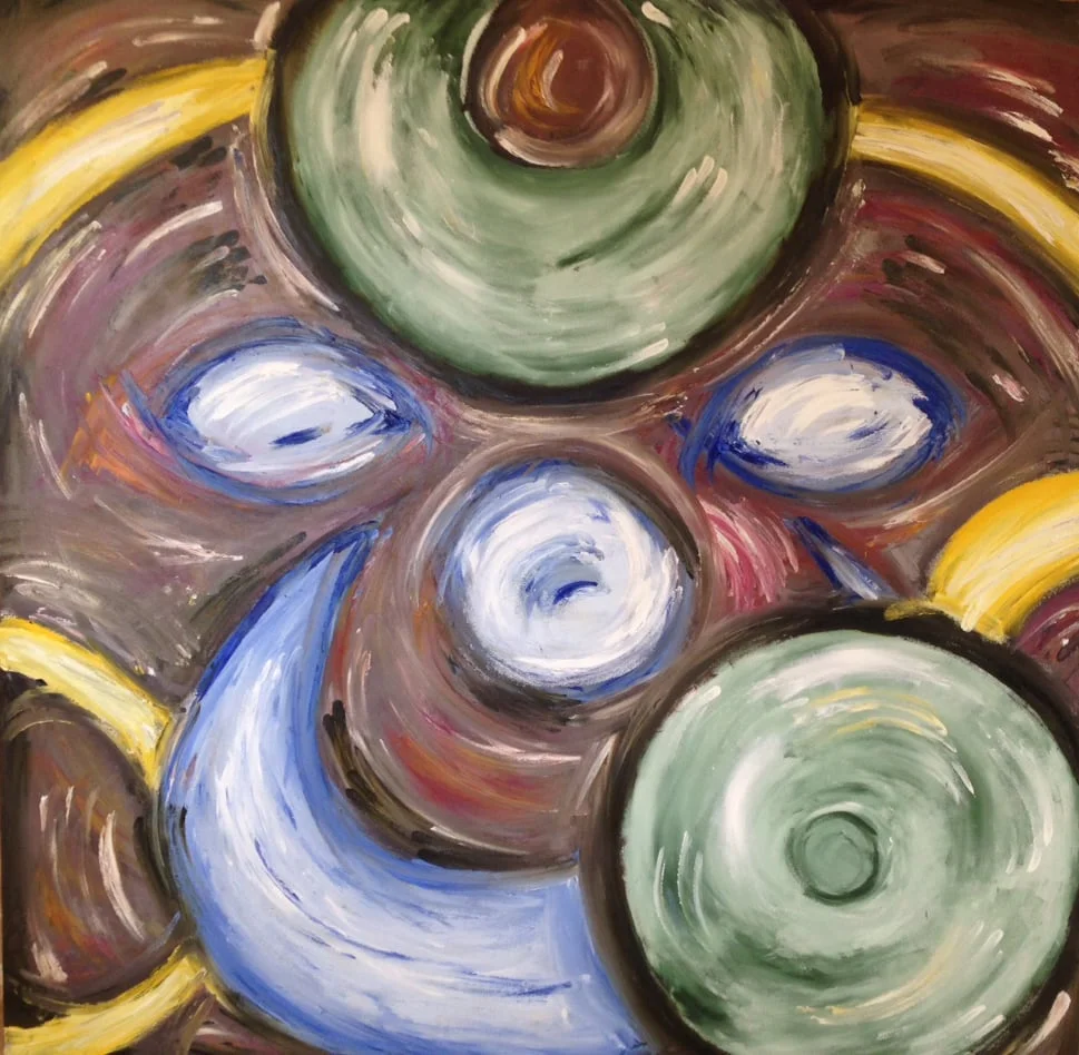 Happy Face Abstract DR Medium: Oil on Canvas Ex: 60 in x 60 in $8,000.00 (sold)