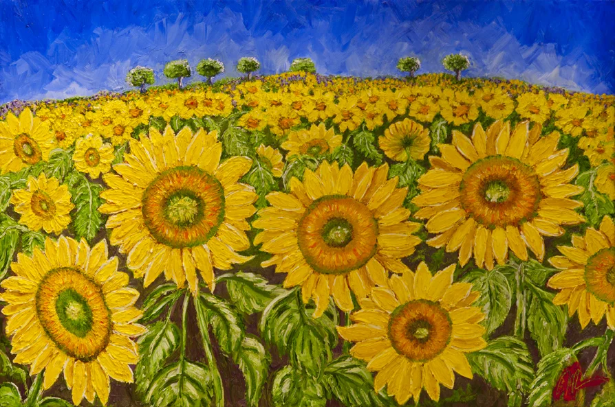 Sunflowers Oil on canvas 24" x 36" $1800