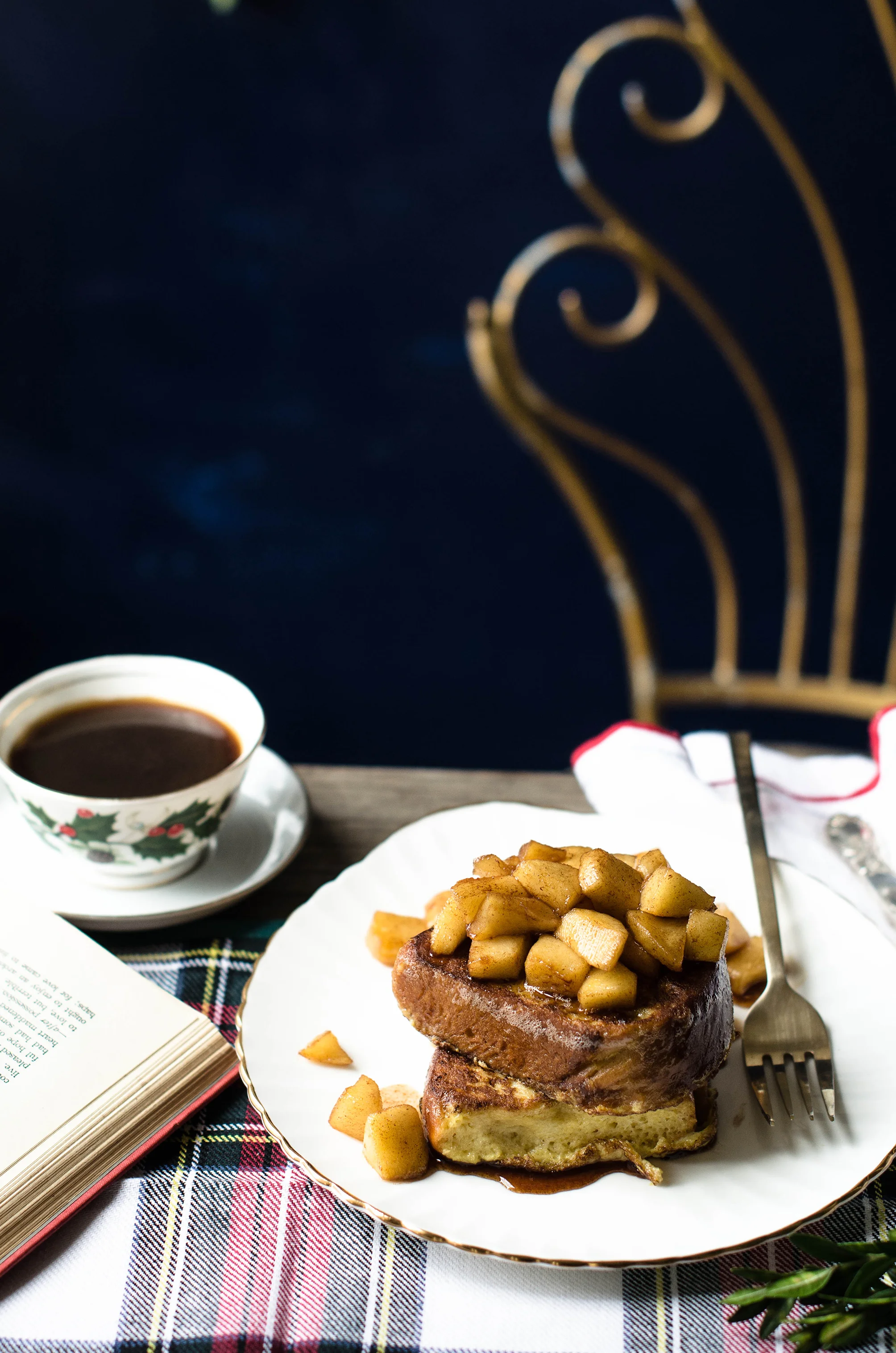 ROSE & IVY JOURNAL CHALLAH FRENCH TOAST WITH MAPLE APPLE COMPOTE