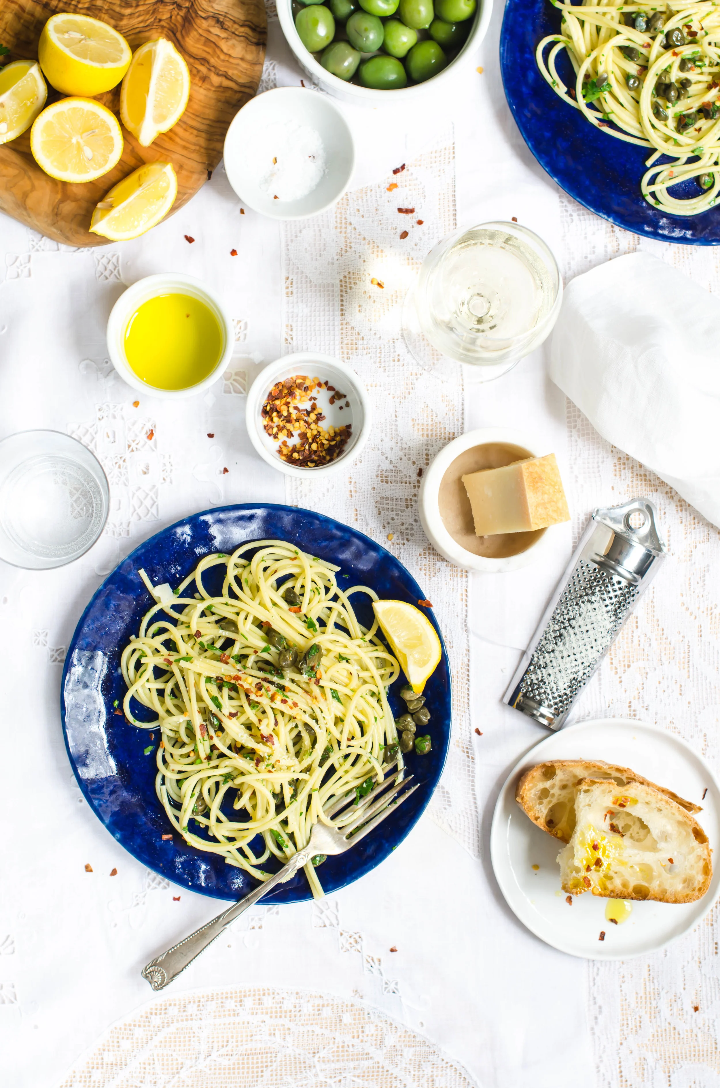 ROSE & IVY Journal Lemon Caper and Parsley Pasta