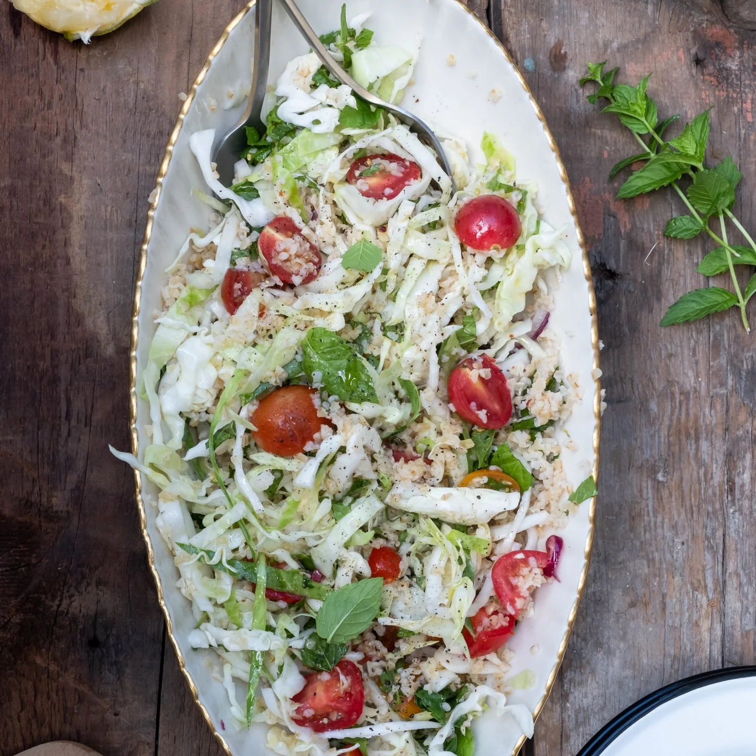 At the Market | Cabbage + Cabbage &amp; Tomato Tabouleh 