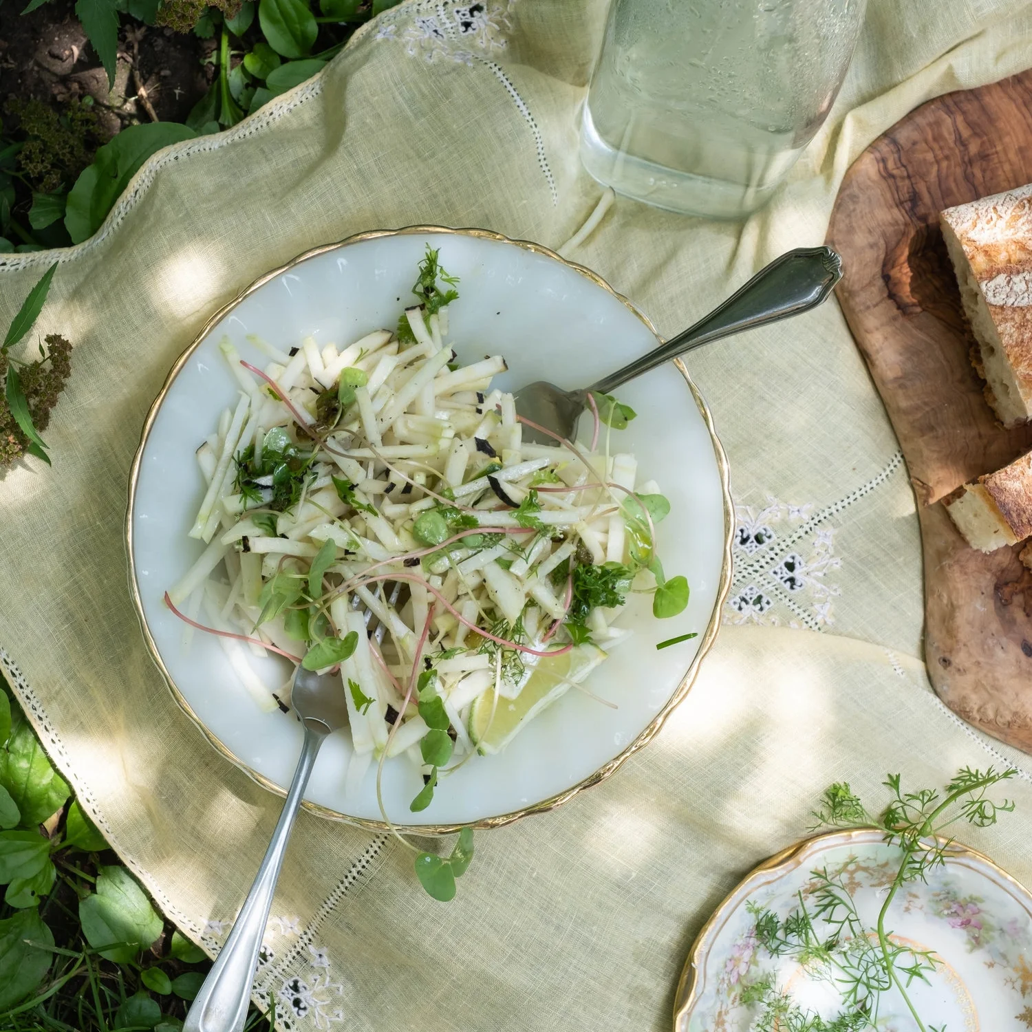 Get to Know Your Greens | Kohlrabi + Kohlrabi &amp; Radish Slaw with Roasted Jalapeño Vinaigrette