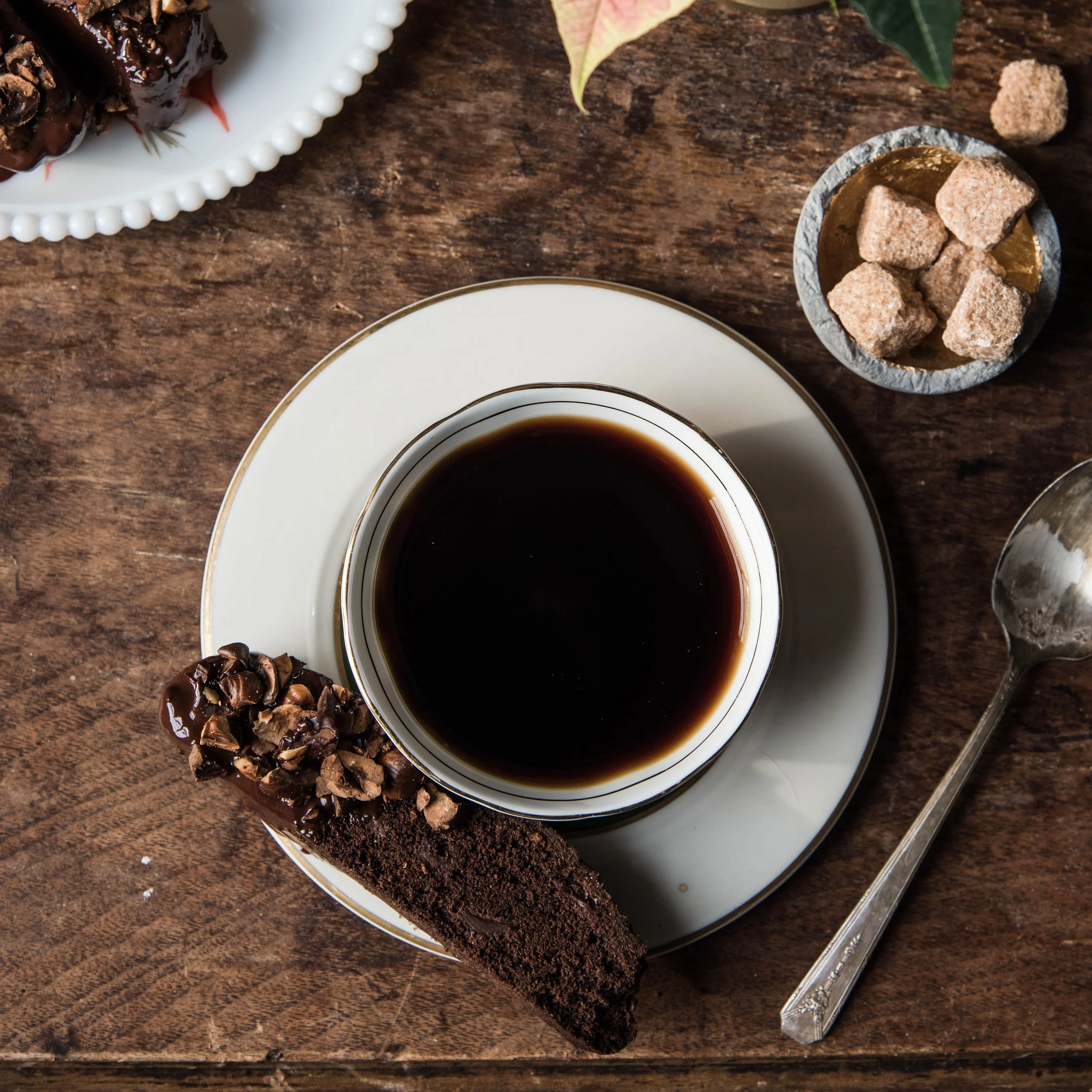 Double Chocolate Biscotti Dipped in Hazelnuts