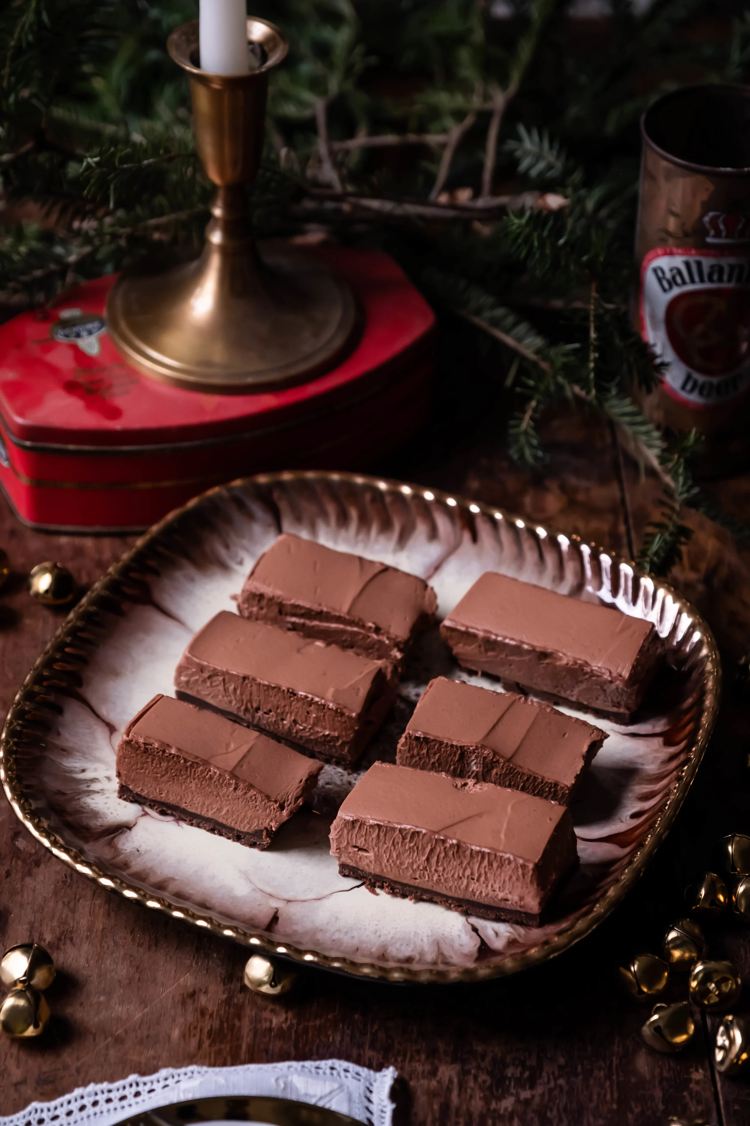 Holiday Baking | Chocolate Peppermint Mousse Bars