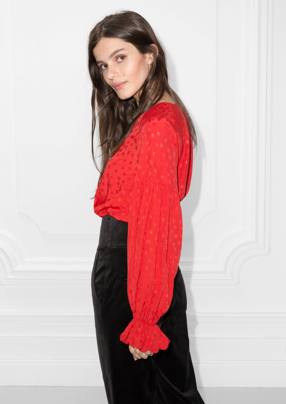 The Find | A Festive &amp; Frilly Red Blouse