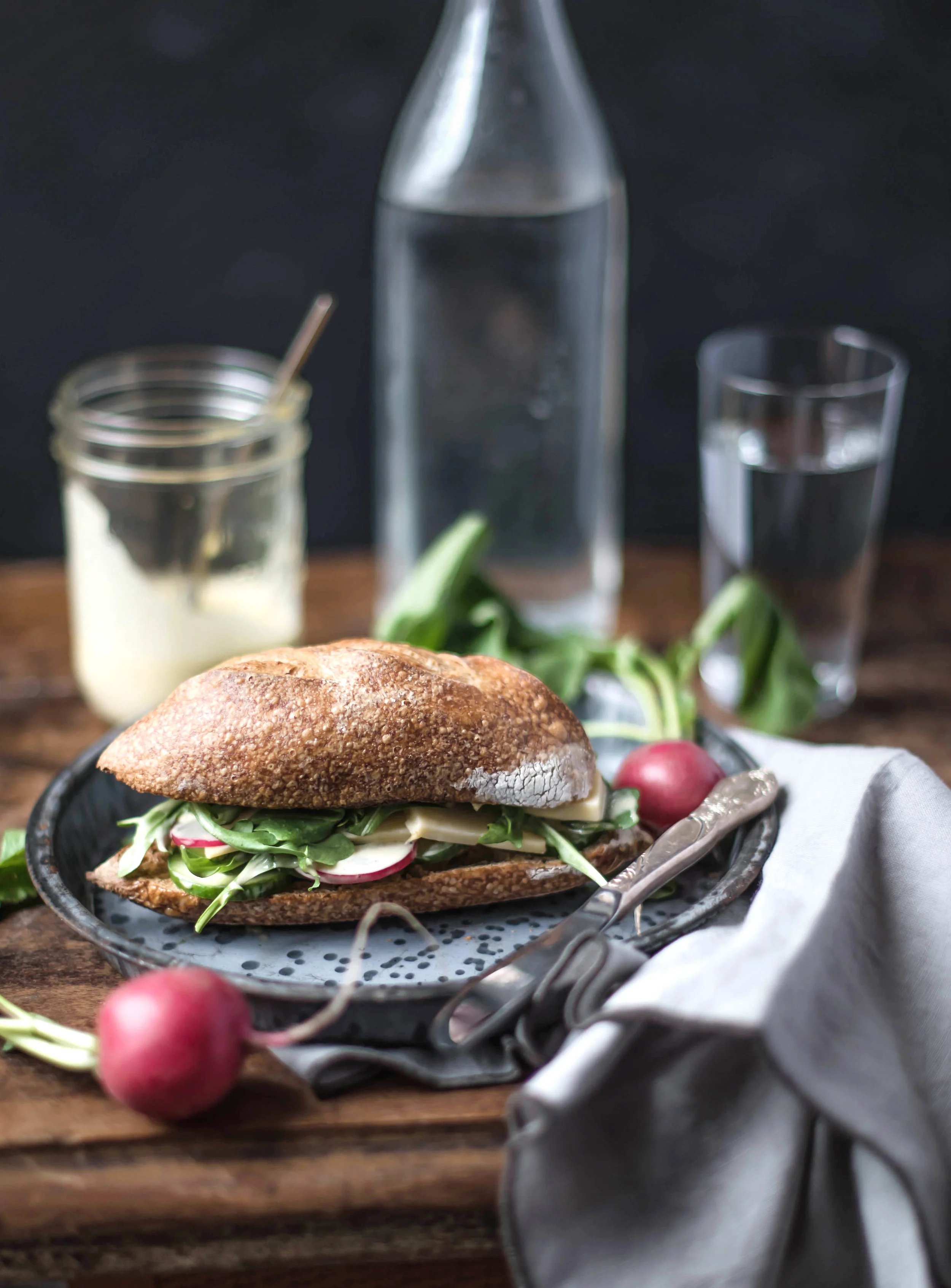 For the Love of Sandwiches | Emmental&nbsp;Crudité&nbsp;Sandwich with Roasted Garlic&nbsp;Aïoli&nbsp;Spread