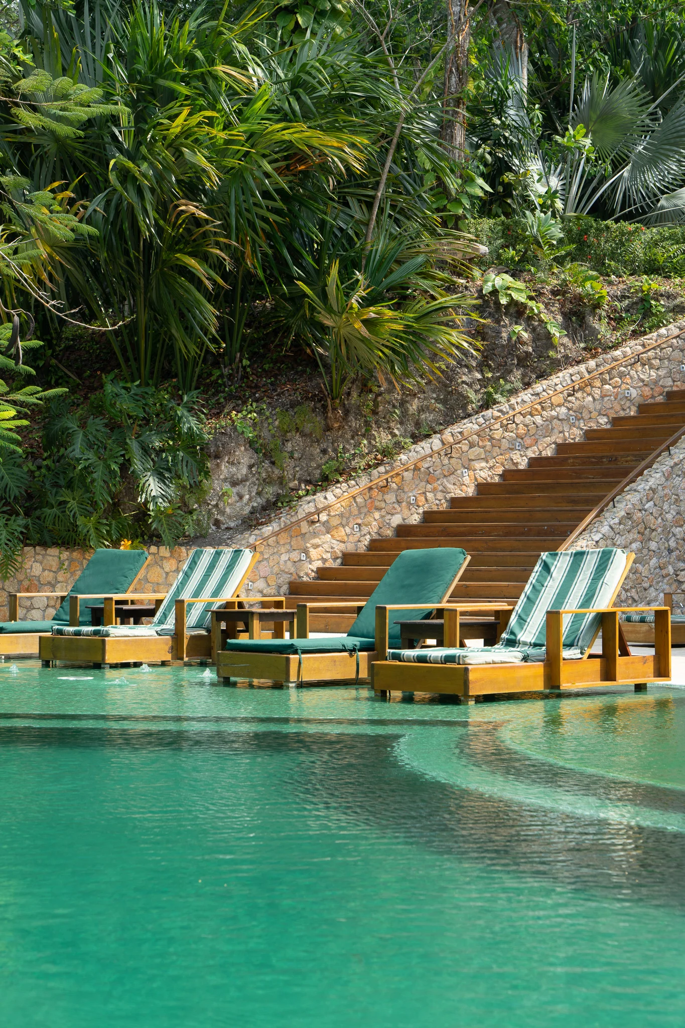 An infinity pool that overlooks one of the lagoons.