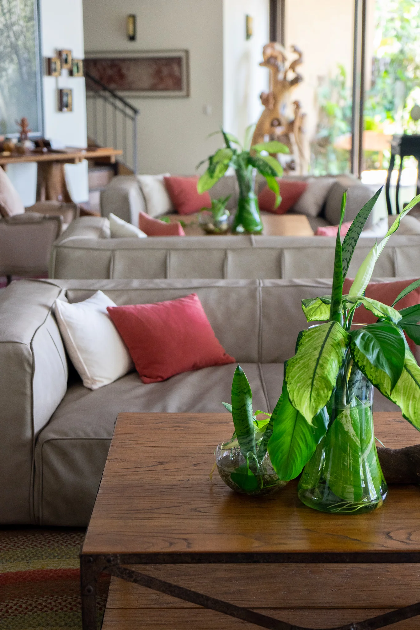 The plush seating in the lounge area.