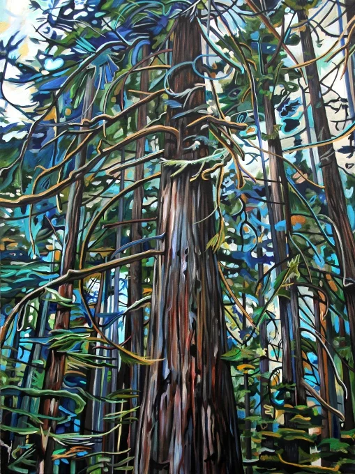 Tofino Rain Forest (2013) 40x30 acrylic on canvas Taralee Guild (low res).JPG