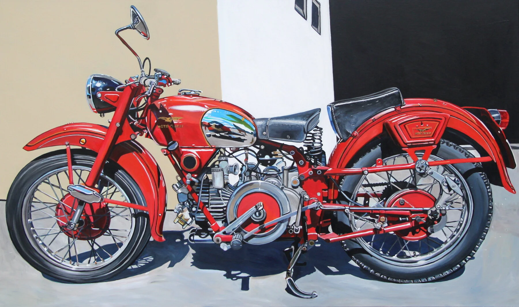 Moto Guzzi Motorcycle (2020) 60x36 acrylic on canvas Taralee Guild (low res).JPG